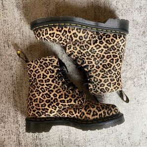 Doc Martens Leopard Print Lace-Up Boots